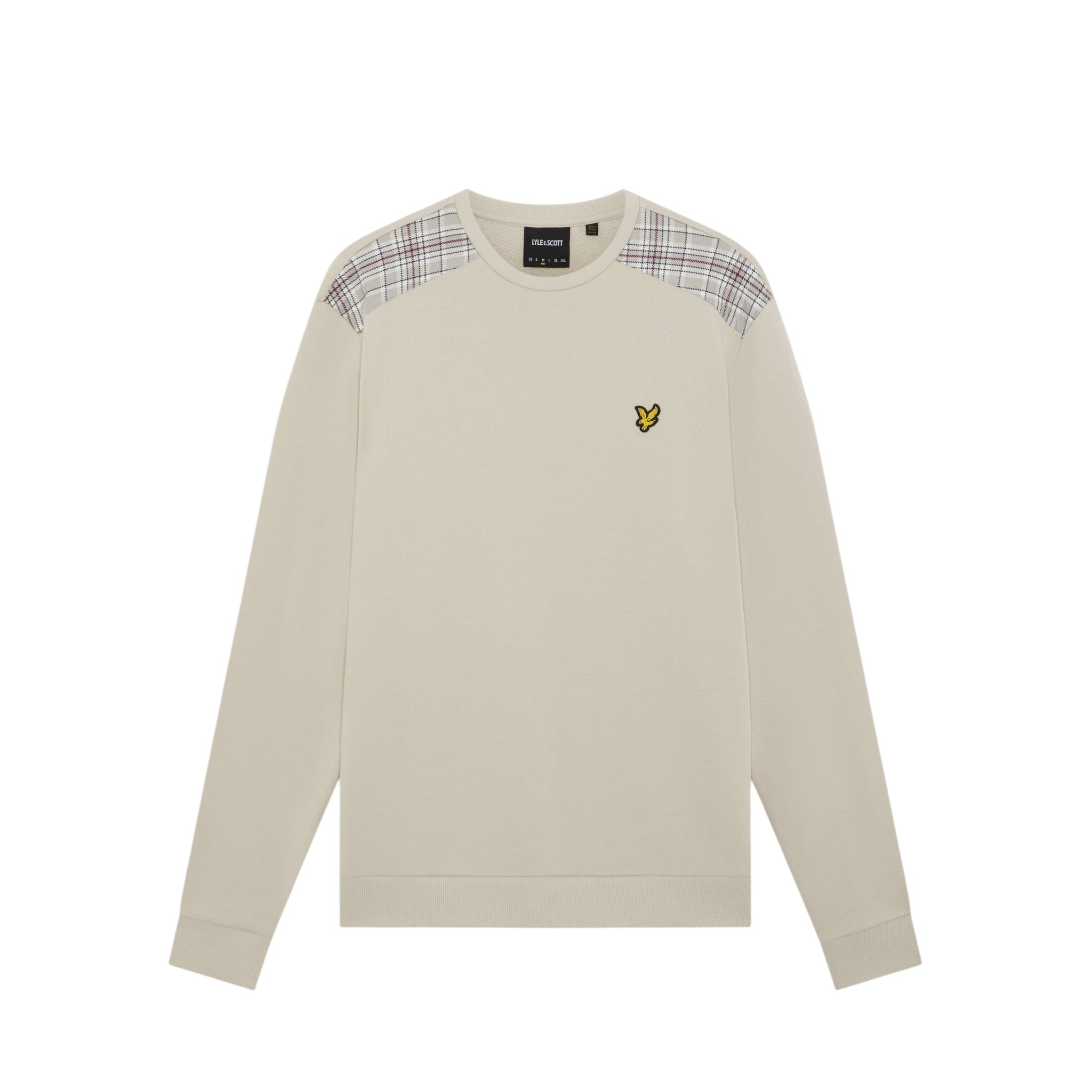 Lyle & Scott - Mens Check Panelled Crewneck Sweatshirt - Cove ML2597V W870 - Wildvine Clothing, Spalding, Lincolnshire