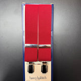 Hunt & Holditch - Mens - Plain Maroon Braces-Feathered Silver Clip - One Size - Wildvine Clothing, Spalding, Lincolnshire