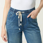 QED London - Ladies - Ankle Length Wide Leg String Jeans - Denim - Wildvine Clothing, Spalding, Lincolnshire