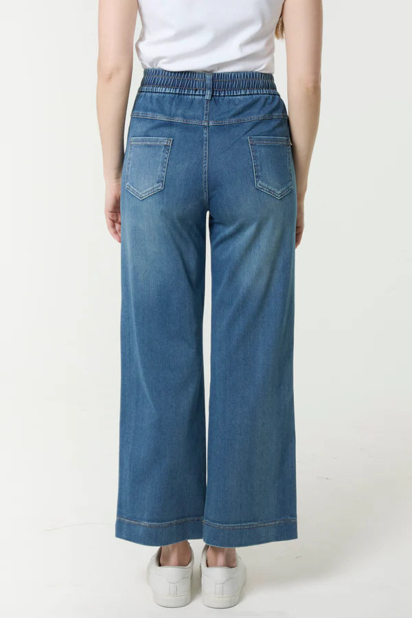 QED London - Ladies - Ankle Length Wide Leg String Jeans - Denim - Wildvine Clothing, Spalding, Lincolnshire