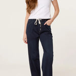 QED London - Ladies - Elastic Waist Heart String Jeans - indigo - Wildvine Clothing, Spalding, Lincolnshire