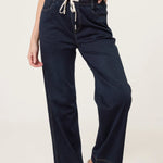 QED London - Ladies - Elastic Waist Heart String Jeans - indigo - Wildvine Clothing, Spalding, Lincolnshire