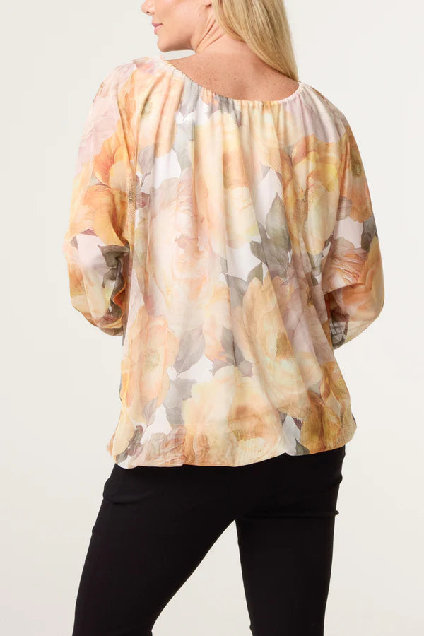 Misumi - Ladies - Floral Print Mesh Blouse - Floral - Wildvine Clothing, Spalding, Lincolnshire