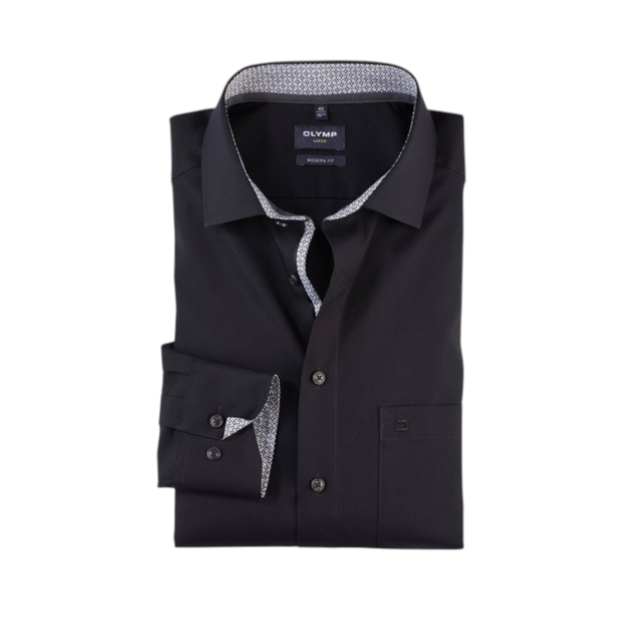 OLYMP - Mens Shirt - Luxor Modern Fit 26 - Black - Wildvine Clothing, Spalding, Lincolnshire
