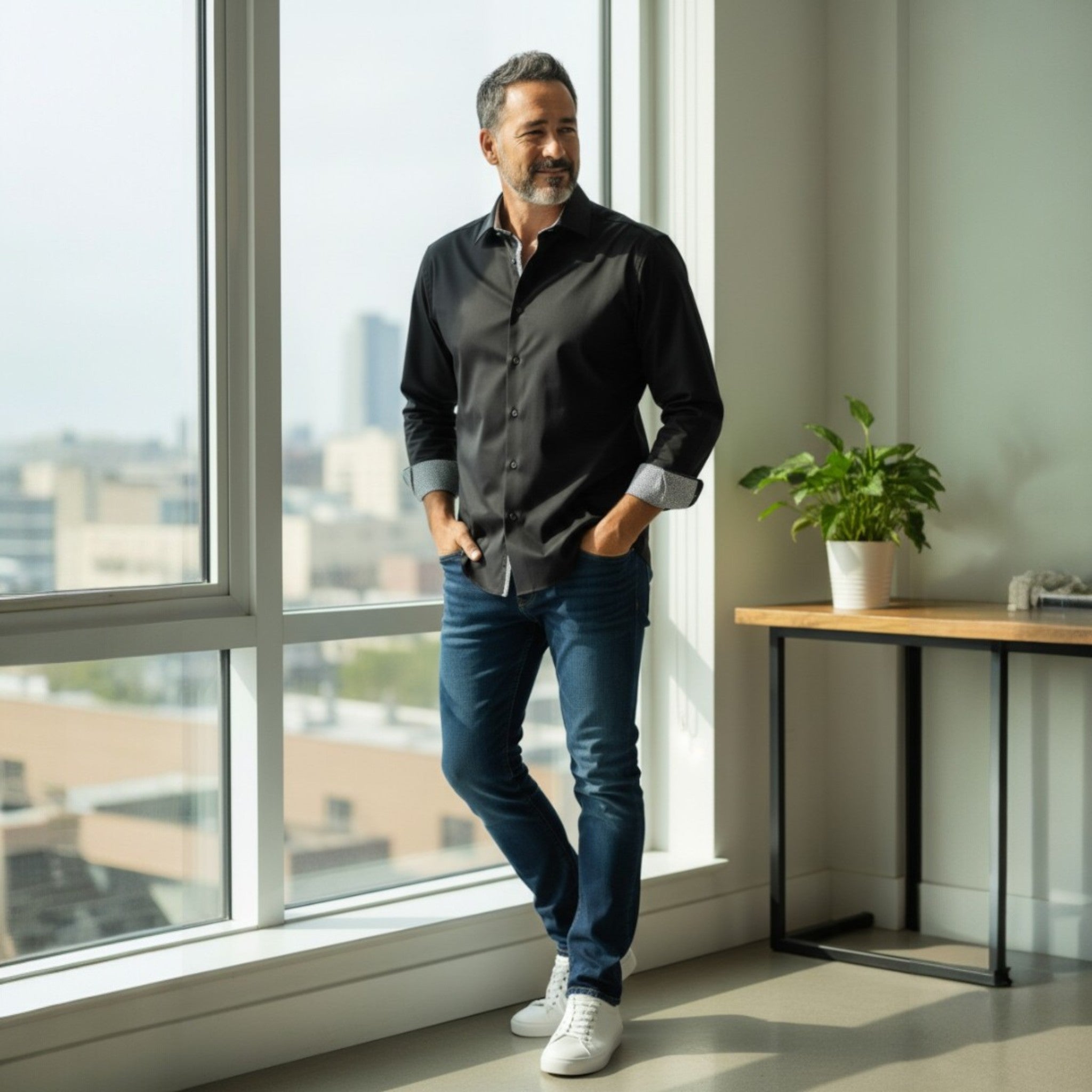 OLYMP - Mens Shirt - Luxor Modern Fit 26 - Black - Wildvine Clothing, Spalding, Lincolnshire