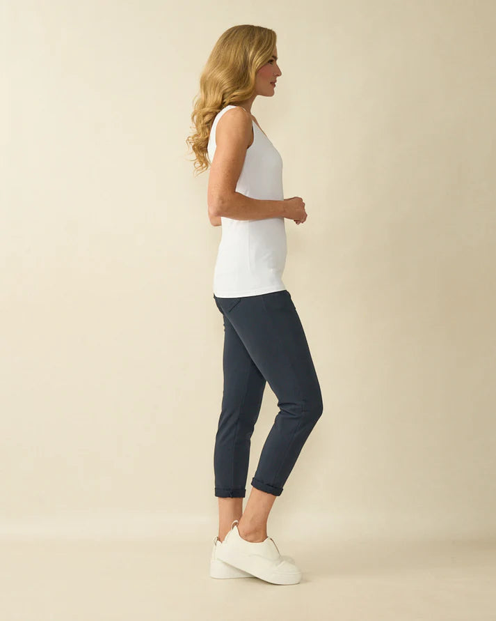 D.E.C.K By Decollage - Ladies Pia Vest Top In Cream - Wildvine Clothing, Spalding, Lincolnshire