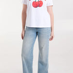 QED - Ladies - 'Cherries' Embellished Print T-Shirt - Wildvine Clothing, Spalding, Lincolnshire