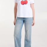 QED - Ladies - 'Cherries' Embellished Print T-Shirt - Wildvine Clothing, Spalding, Lincolnshire