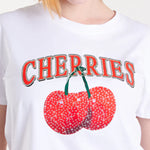 QED - Ladies - 'Cherries' Embellished Print T-Shirt - Wildvine Clothing, Spalding, Lincolnshire