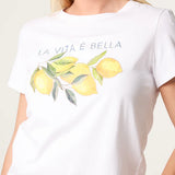 QED - Ladies - "Lemon" Embellished Print T-Shirt - Wildvine Clothing, Spalding, Lincolnshire