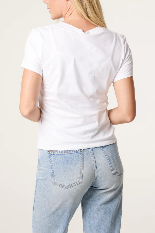 QED - Ladies - "Lemon" Embellished Print T-Shirt - Wildvine Clothing, Spalding, Lincolnshire