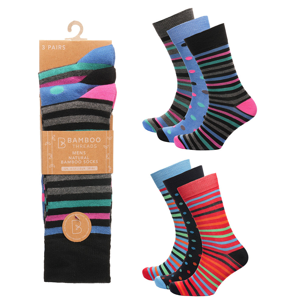 Mens Bamboo Socks - (3 pairs) - Wildvine Clothing, Spalding, Lincolnshire