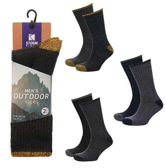 Mens Outdoor Socks - (2 pairs) - Wildvine Clothing, Spalding, Lincolnshire