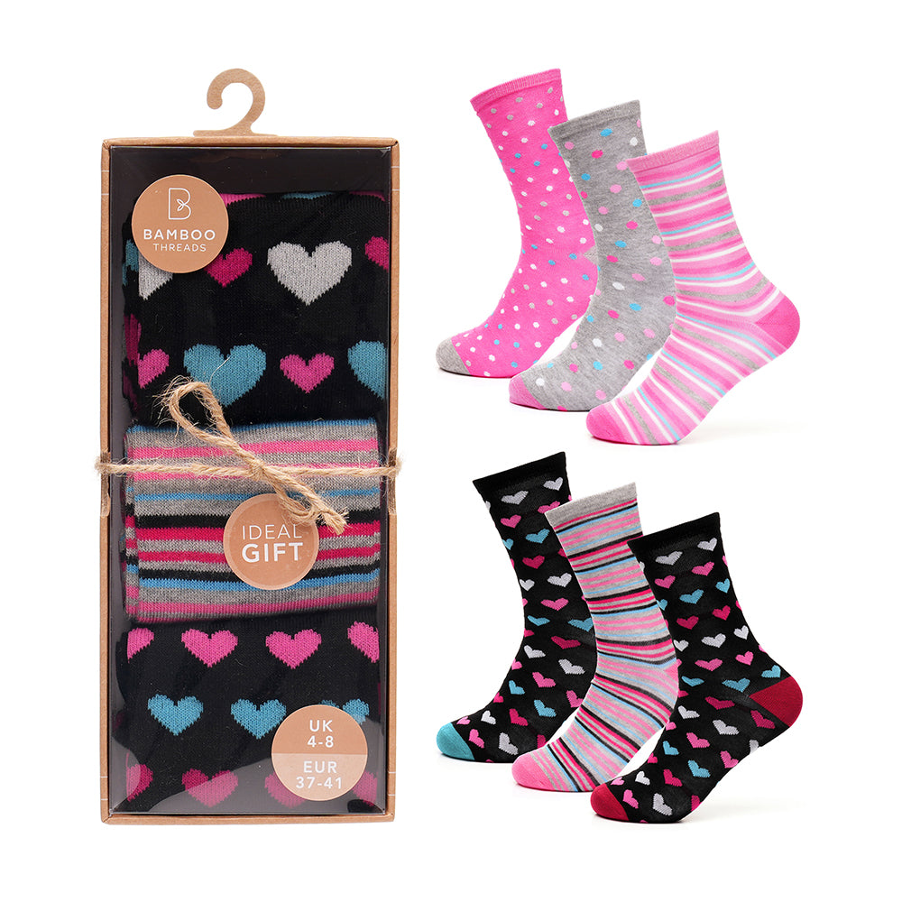 Ladies Bamboo Socks - Gift box - (3 pairs) - Wildvine Clothing, Spalding, Lincolnshire