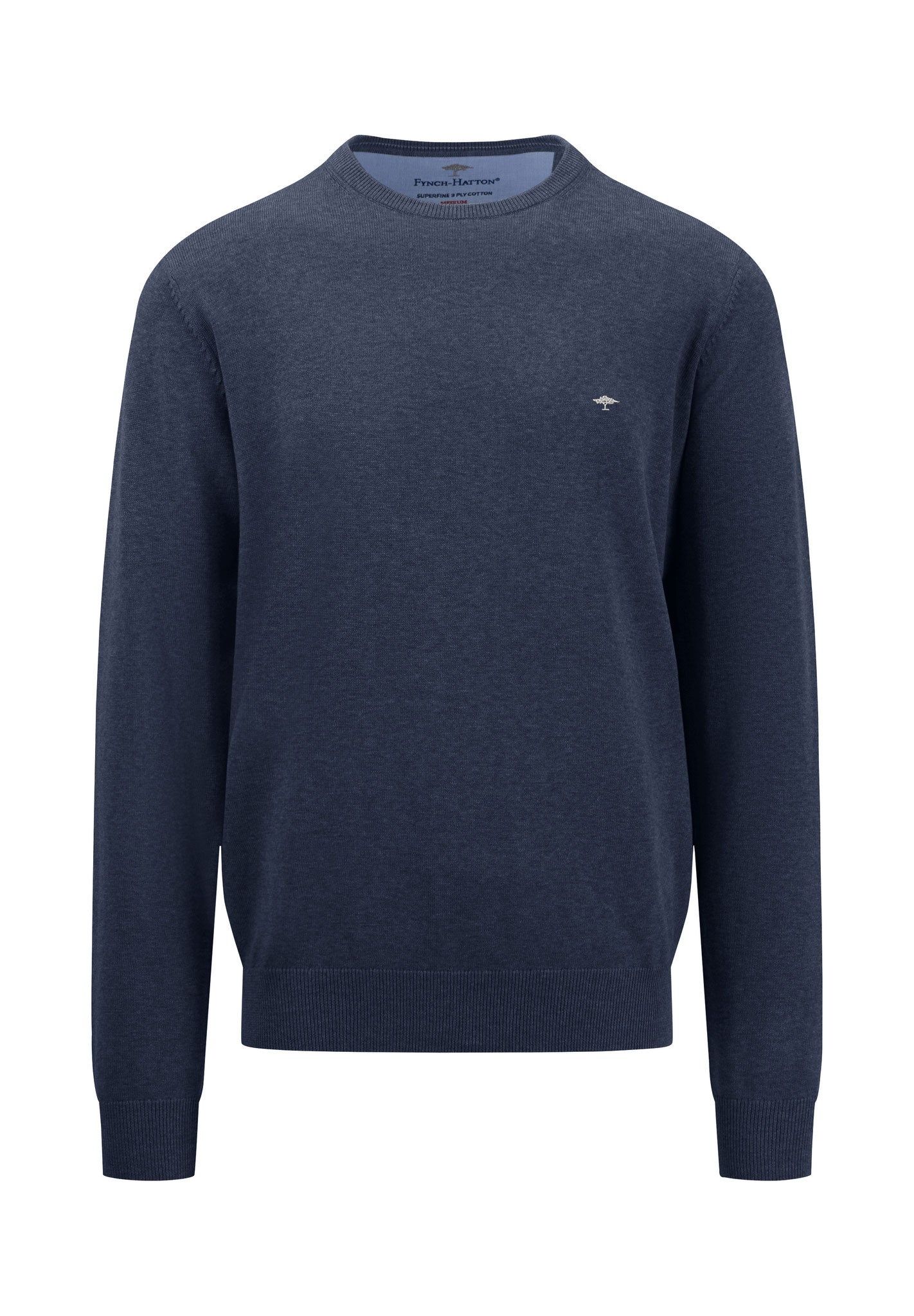 Fynch-Hatton - Mens Knitwear - O-Neck - Navy - Wildvine Clothing, Spalding, Lincolnshire