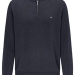 Fynch-Hatton - Mens Knitwear - Zip Troyer - Navy - Wildvine Clothing, Spalding, Lincolnshire