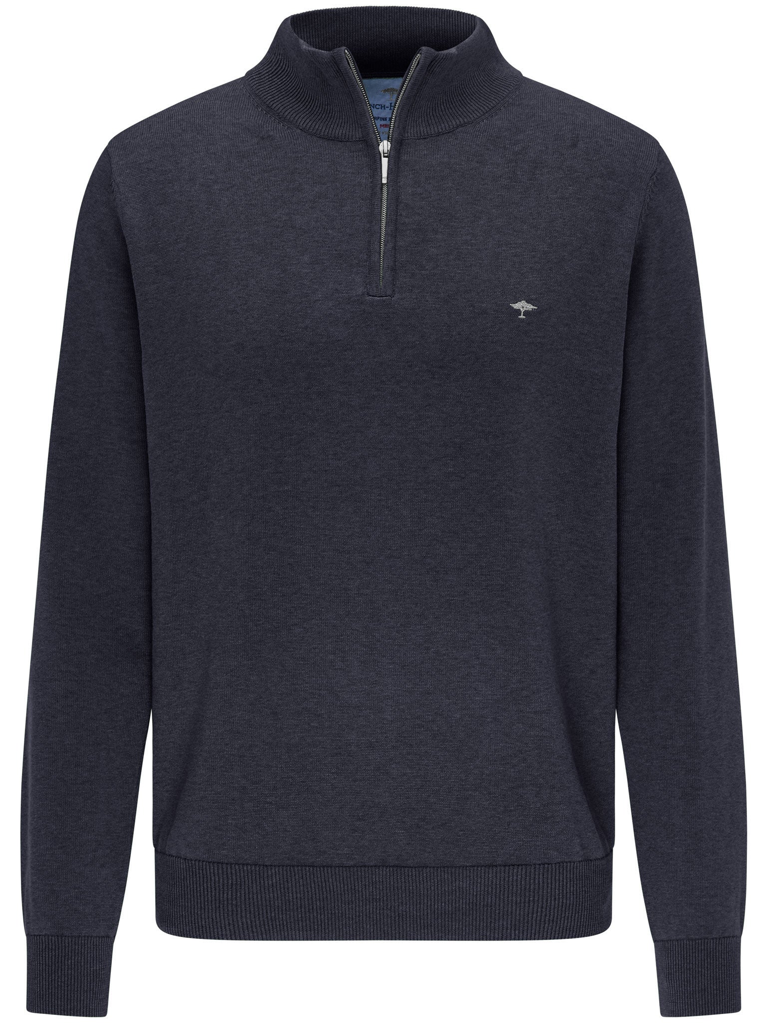 Fynch-Hatton - Mens Knitwear - Zip Troyer - Navy - Wildvine Clothing, Spalding, Lincolnshire