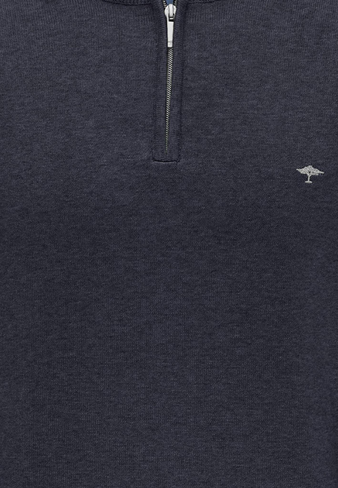 Fynch-Hatton - Mens Knitwear - Zip Troyer - Navy - Wildvine Clothing, Spalding, Lincolnshire