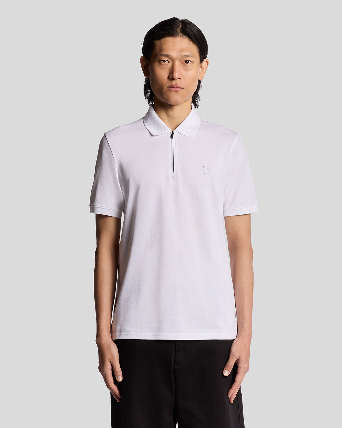 Lyle & Scott - Mens Superfine Pique Zip Polo Shirt - White 626 - Wildvine Clothing, Spalding, Lincolnshire