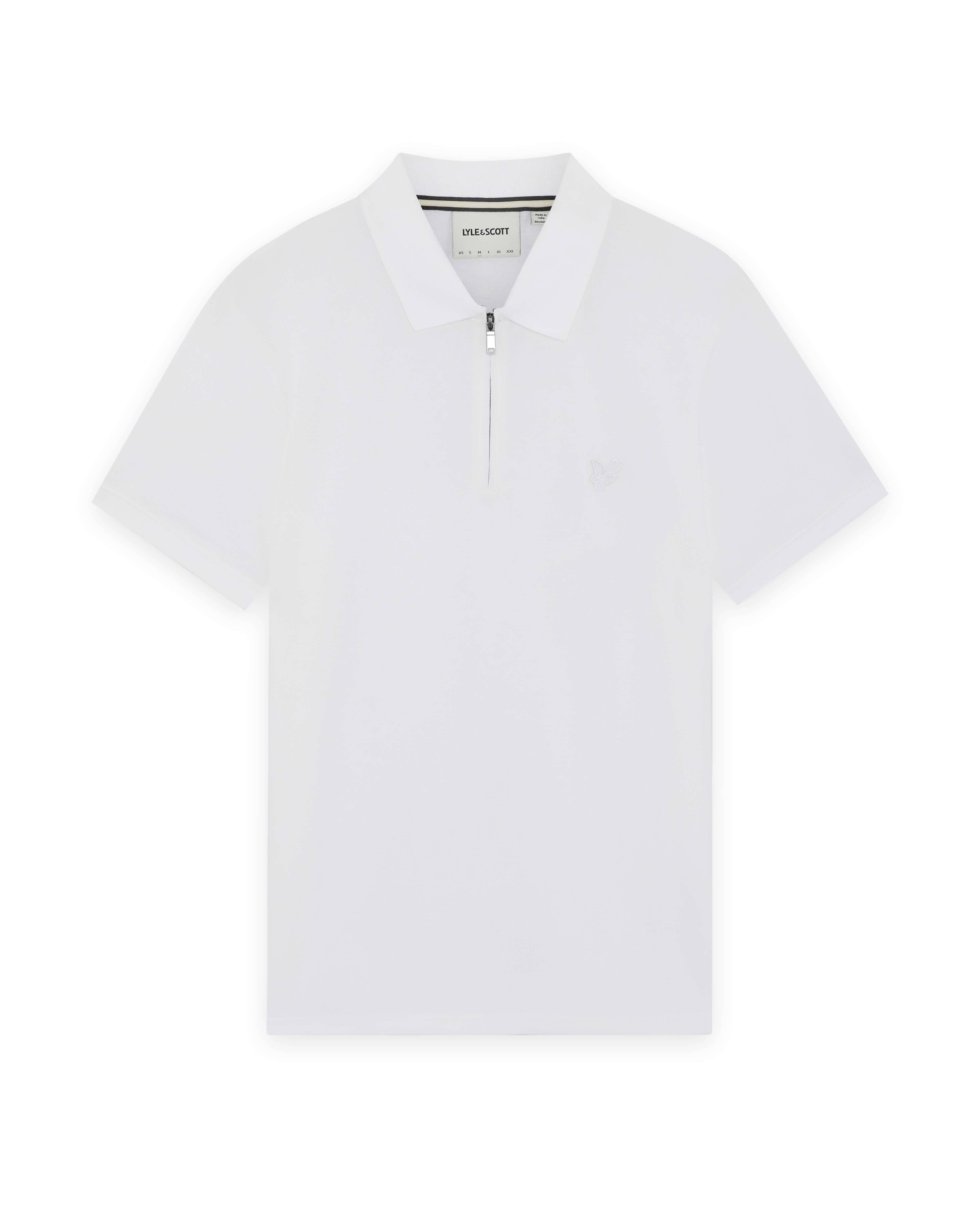 Lyle & Scott - Mens Superfine Pique Zip Polo Shirt - White 626 - Wildvine Clothing, Spalding, Lincolnshire