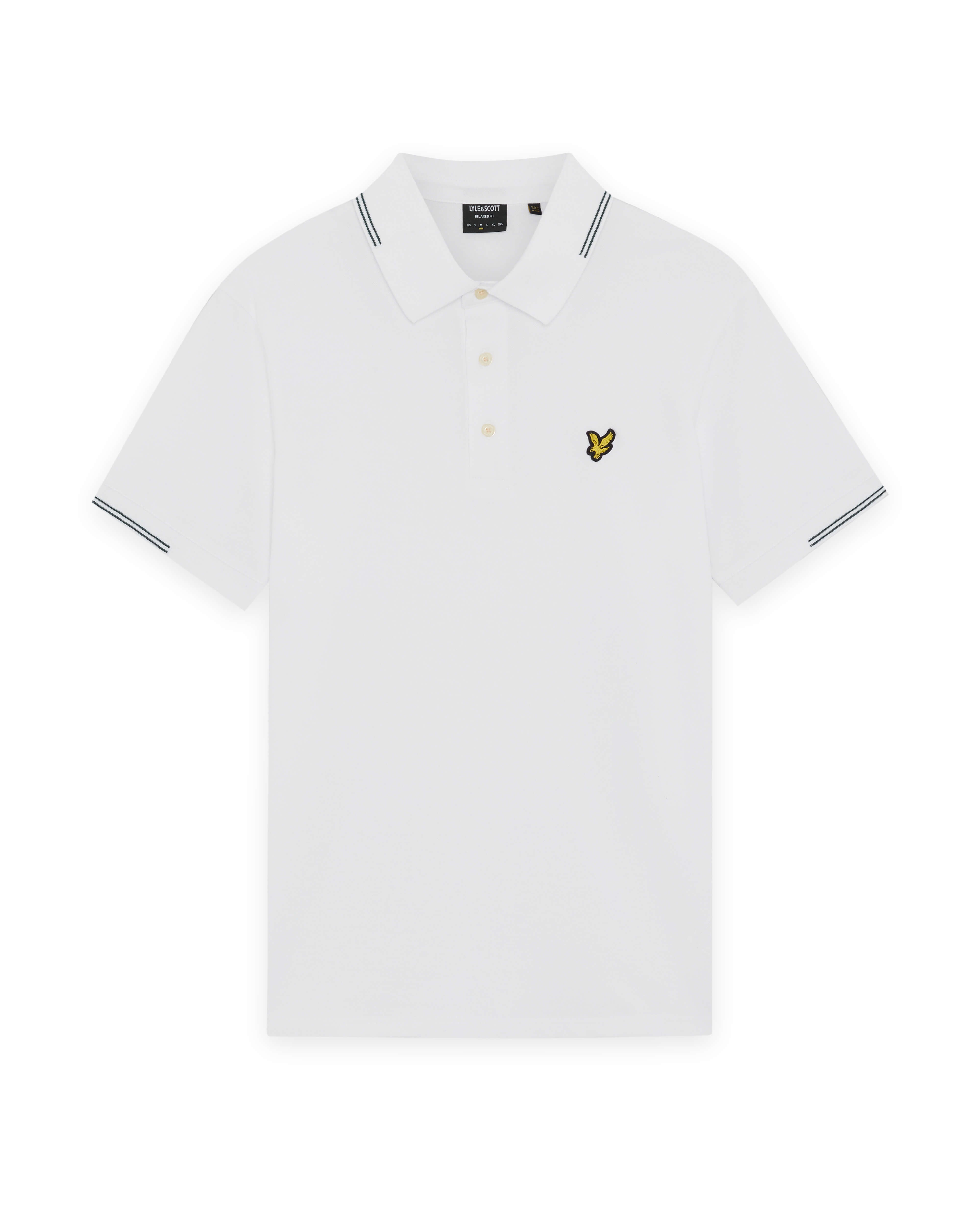 Lyle & Scott - Mens Fine Tipped Polo Shirt - White/Everglade - SP2402V Y162 - Wildvine Clothing, Spalding, Lincolnshire