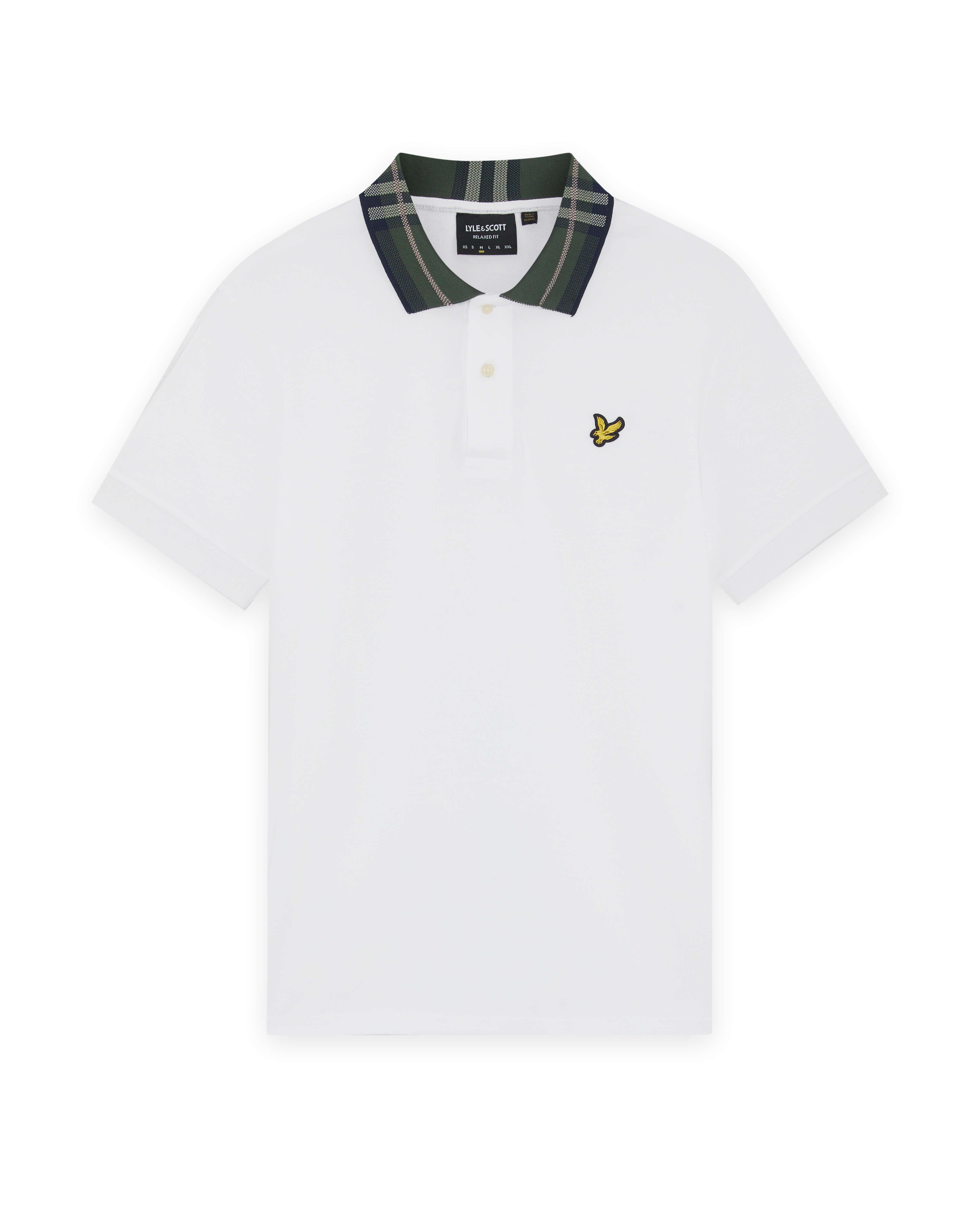 Lyle & Scott - Mens Tartan Collar Polo Shirt - 626 White - Wildvine Clothing, Spalding, Lincolnshire