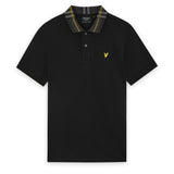 Lyle & Scott - Mens Tartan Collar Polo Shirt - Jet Black - SP2403V Z865 - Wildvine Clothing, Spalding, Lincolnshire