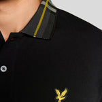 Lyle & Scott - Mens Tartan Collar Polo Shirt - Jet Black - SP2403V Z865 - Wildvine Clothing, Spalding, Lincolnshire