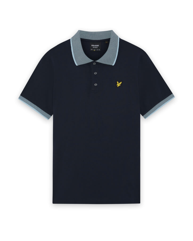Lyle & Scott - Mens Birdseye Collar Polo Shirt - Dark Navy/Light Blue - SP2516V Y364 - Wildvine Clothing, Spalding, Lincolnshire