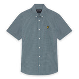 Lyle & Scott - Mens Fine Check Short Sleeve Shirt - Denim - Y130 SW2401V - Wildvine Clothing, Spalding, Lincolnshire