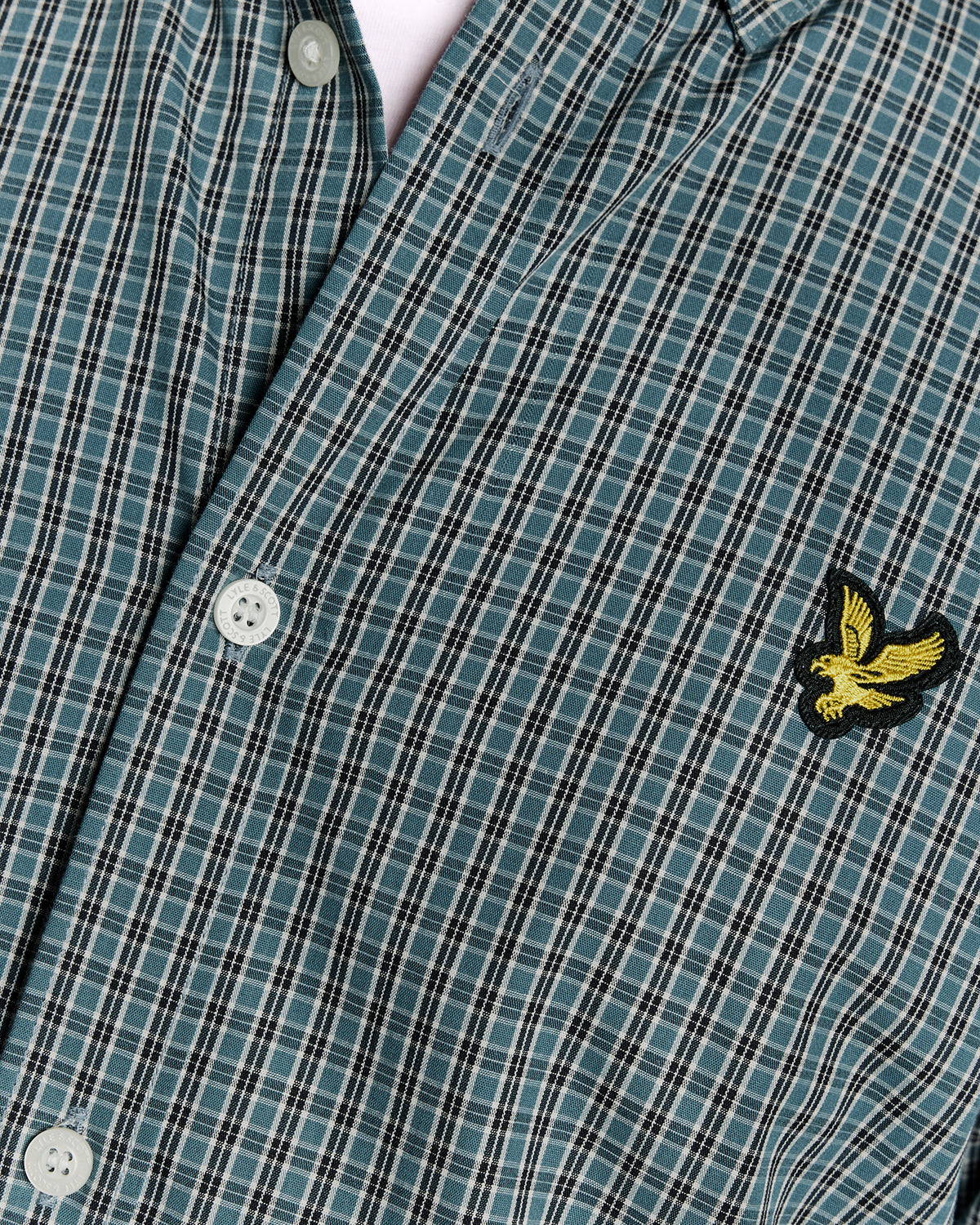 Lyle & Scott - Mens Fine Check Short Sleeve Shirt - Denim - Y130 SW2401V - Wildvine Clothing, Spalding, Lincolnshire