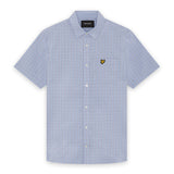 Lyle & Scott - Mens Short Sleeve Grid Check Shirt - Chalk Blue - W444 SW2415V - Wildvine Clothing, Spalding, Lincolnshire