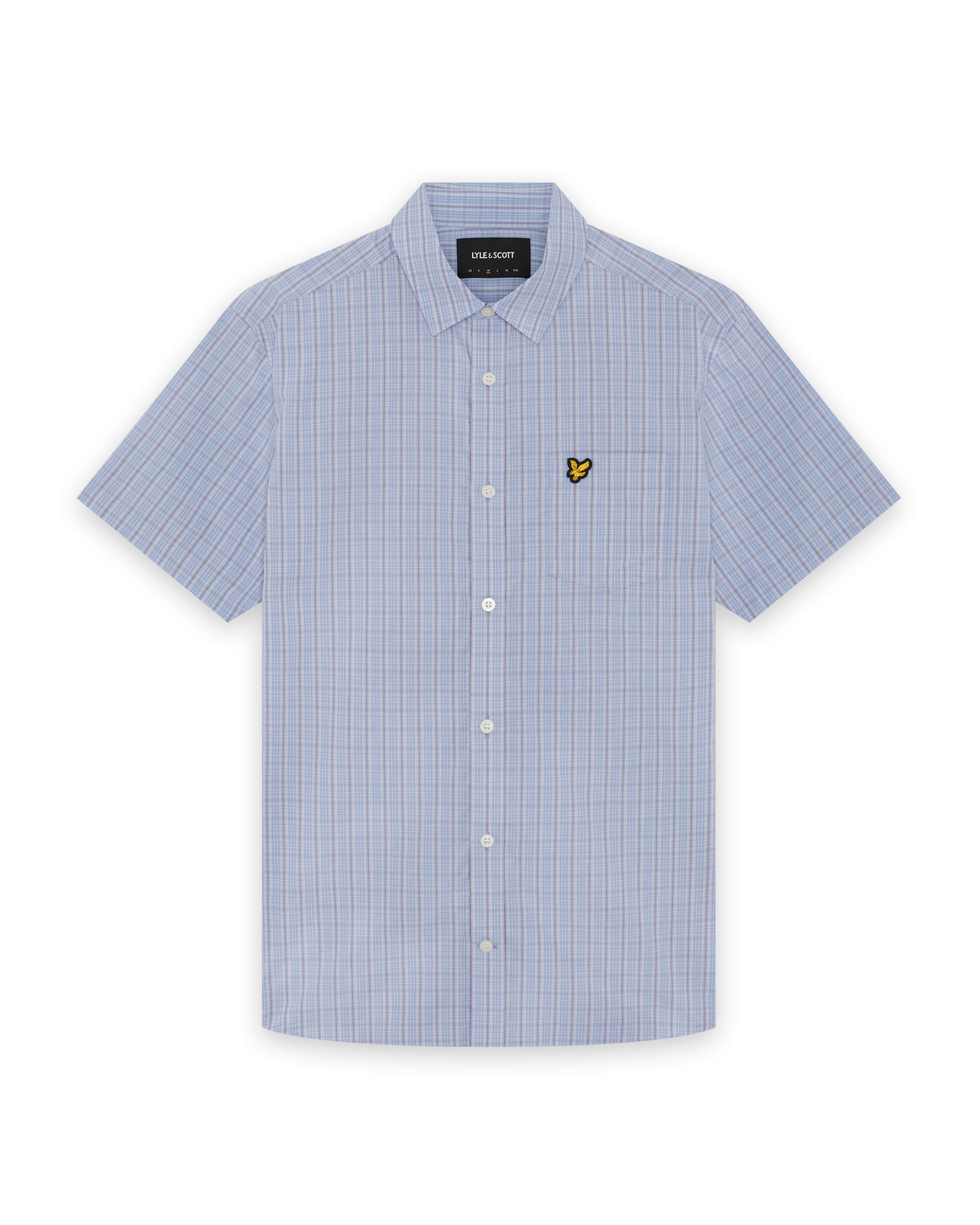 Lyle & Scott - Mens Short Sleeve Grid Check Shirt - Chalk Blue - W444 SW2415V - Wildvine Clothing, Spalding, Lincolnshire