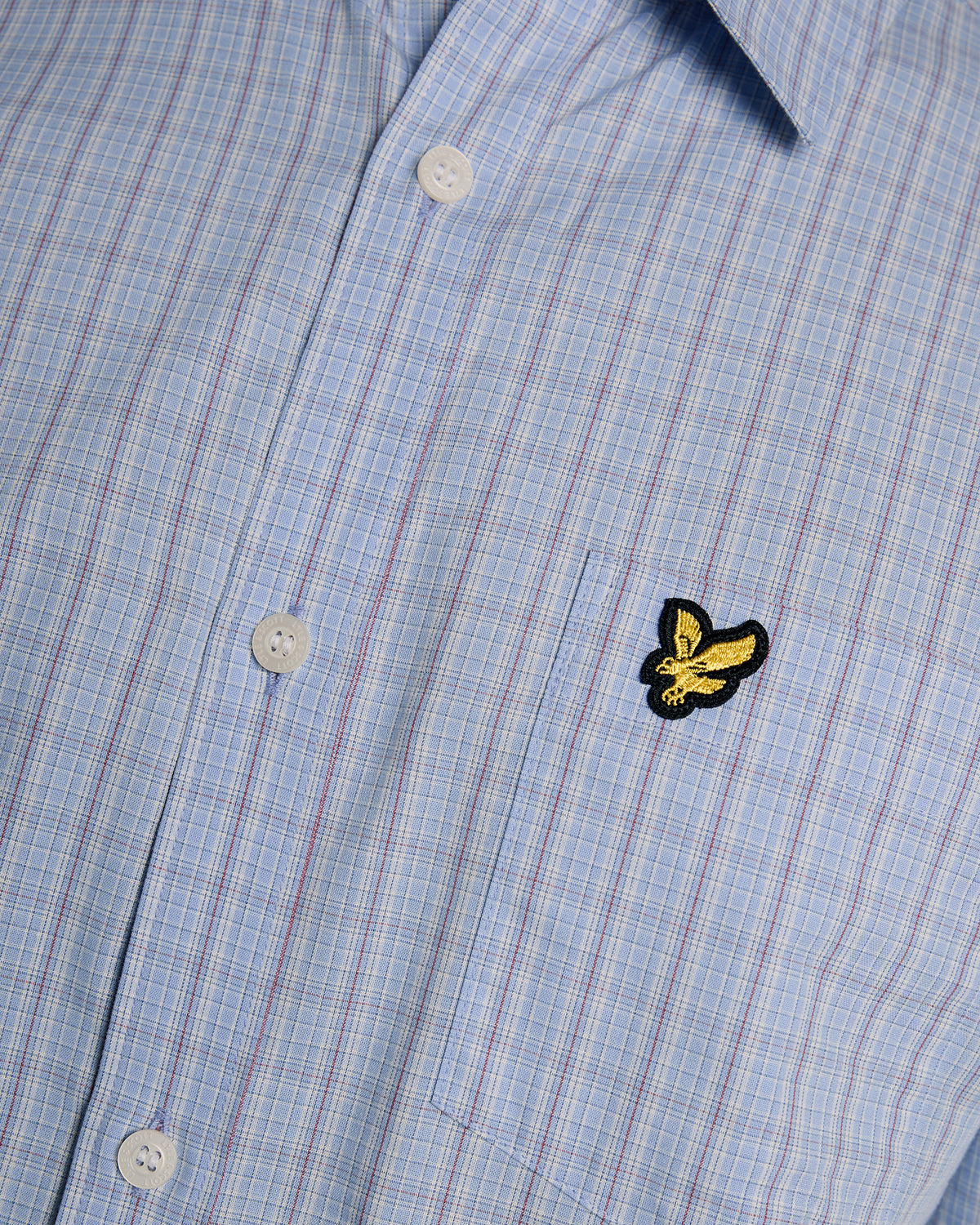 Lyle & Scott - Mens Short Sleeve Grid Check Shirt - Chalk Blue - W444 SW2415V - Wildvine Clothing, Spalding, Lincolnshire