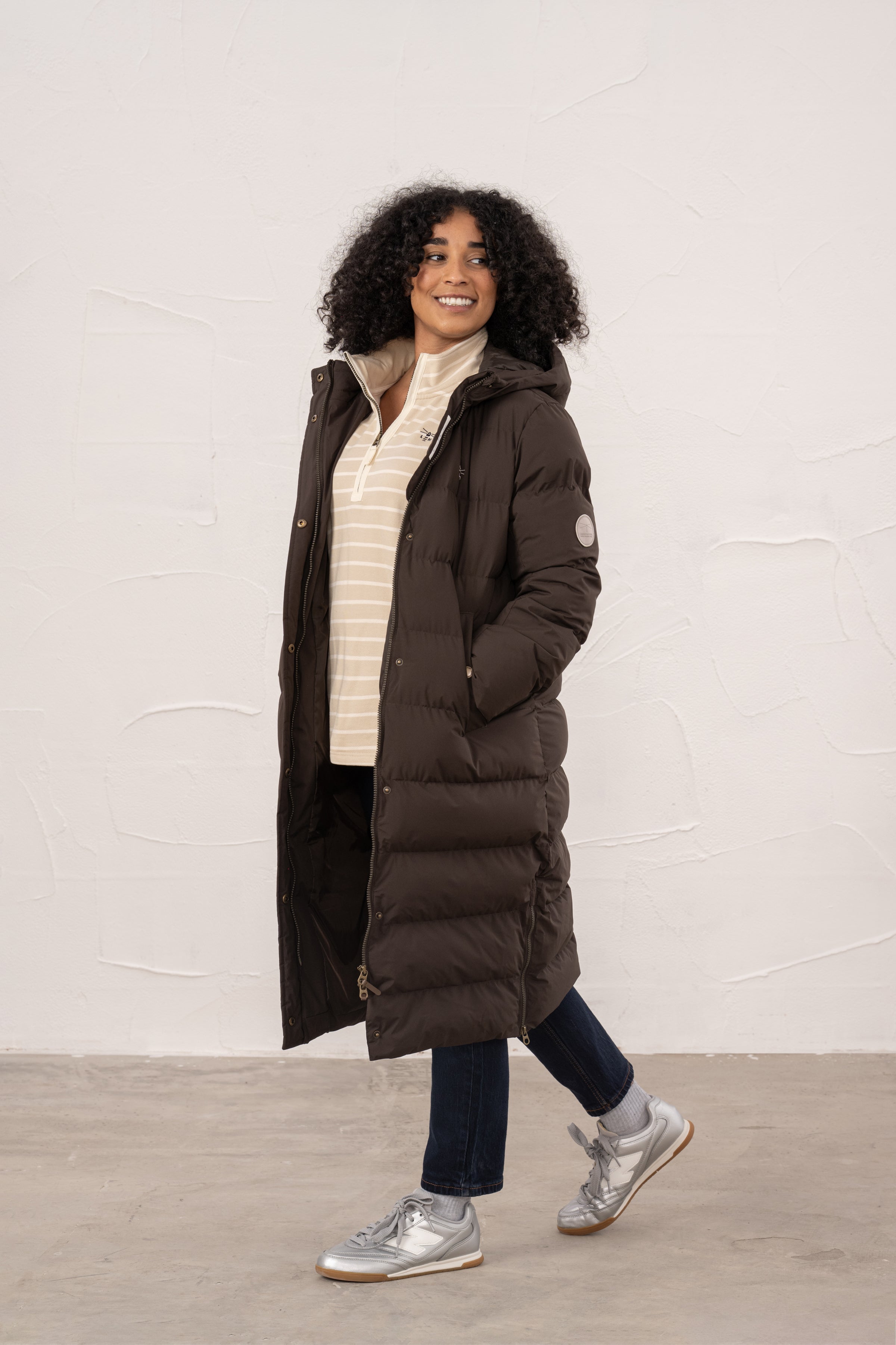 Lighthouse - Ladies Savannah Long Coat - Cocoa - Wildvine Clothing, Spalding, Lincolnshire