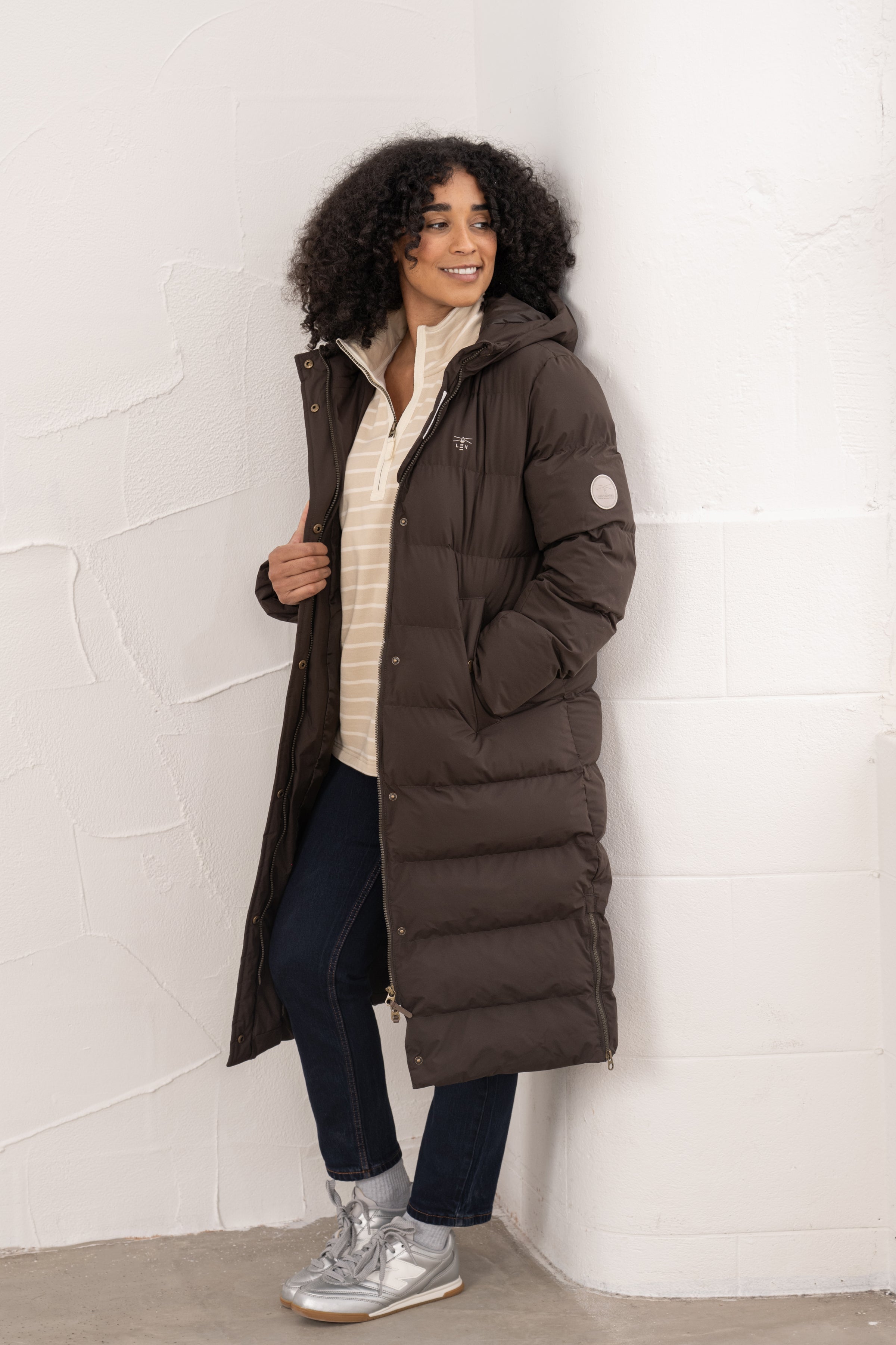 Lighthouse - Ladies Savannah Long Coat - Cocoa - Wildvine Clothing, Spalding, Lincolnshire