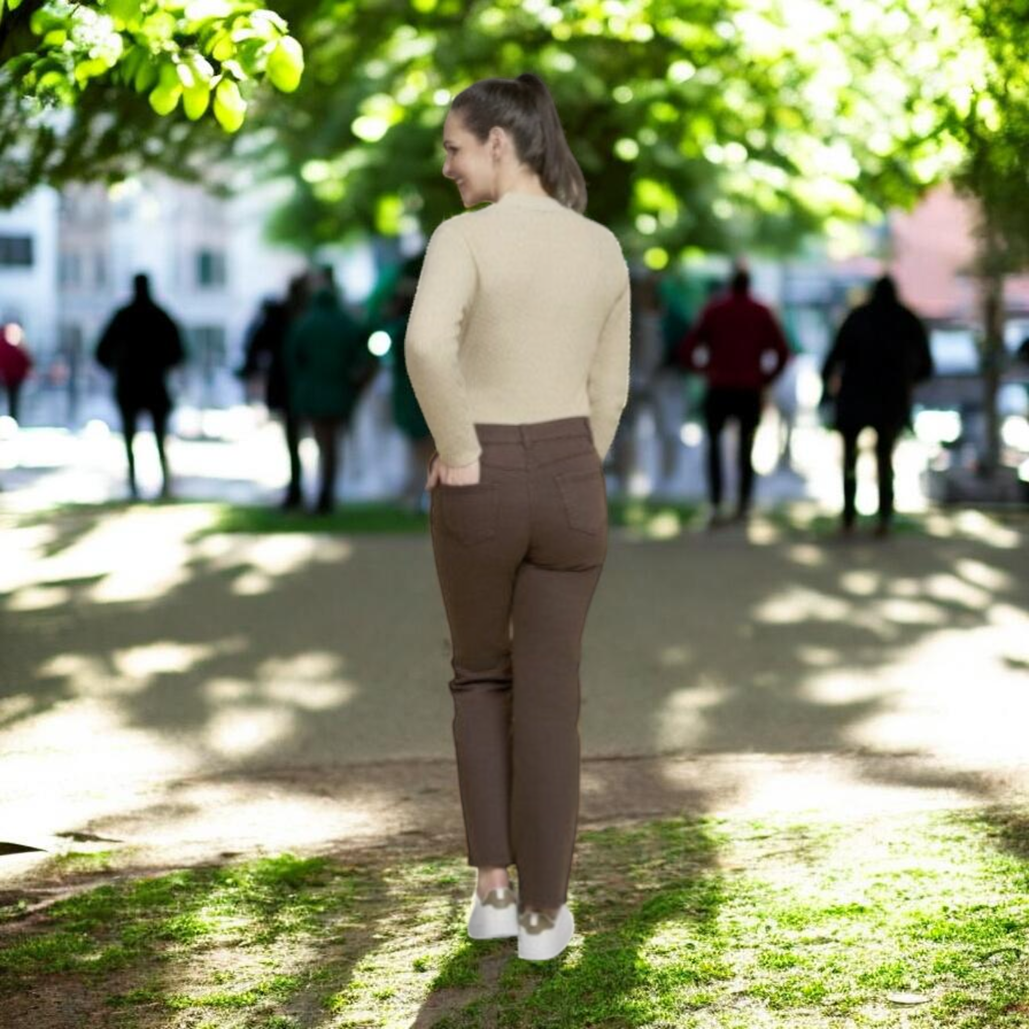 Pinnns - Ladies - 28" Leg Super Stretch Stright Leg Deluxe Jean - Chocolate - Wildvine Clothing, Spalding, Lincolnshire