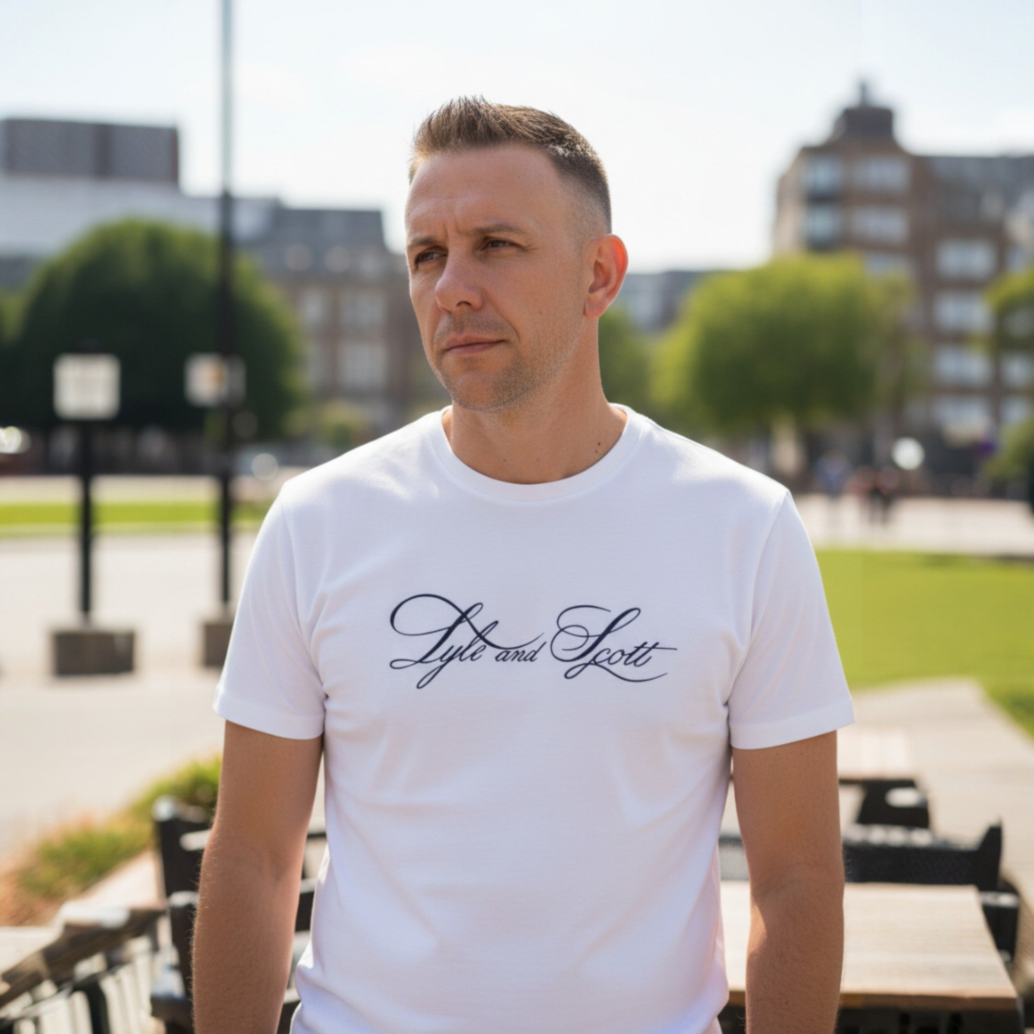 Lyle & Scott - Mens Superfine Graphic T-Shirt - White - TS2445V 626 - Wildvine Clothing, Spalding, Lincolnshire