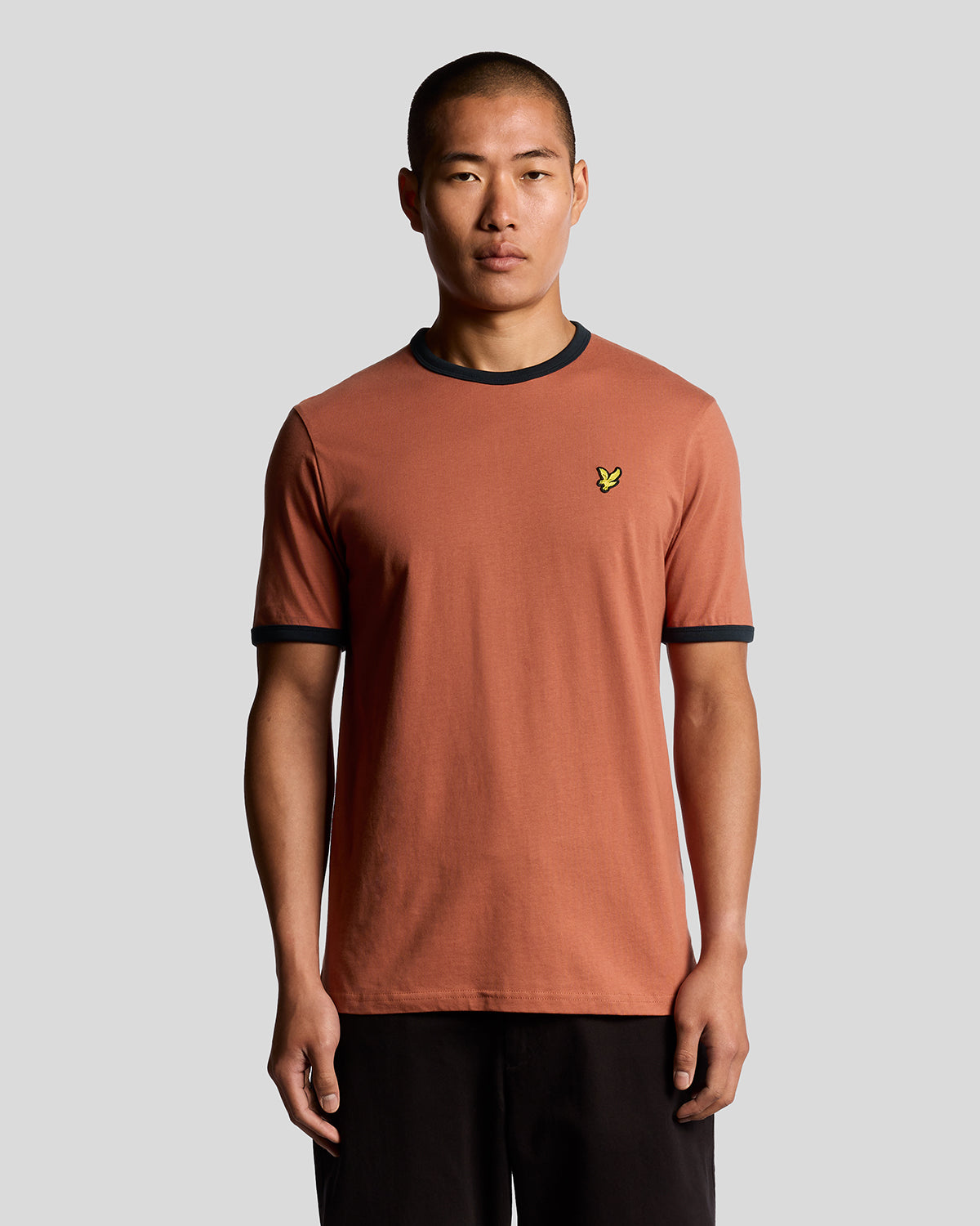 Lyle & Scott - Mens Ringer T-shirt - Brick/ Dark Navy X940 - Wildvine Clothing, Spalding, Lincolnshire