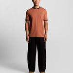 Lyle & Scott - Mens Ringer T-shirt - Brick/ Dark Navy X940 - Wildvine Clothing, Spalding, Lincolnshire