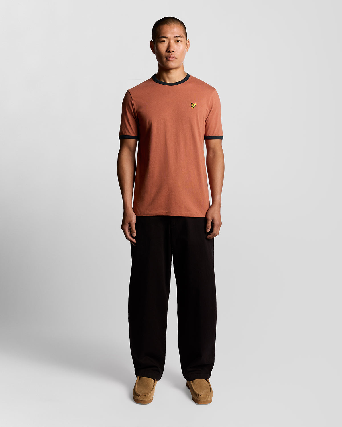 Lyle & Scott - Mens Ringer T-shirt - Brick/ Dark Navy X940 - Wildvine Clothing, Spalding, Lincolnshire