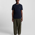 Lyle & Scott - Mens T-Shirt - Logo Ribbed - Dark Navy/ Bone White Y070 - Wildvine Clothing, Spalding, Lincolnshire