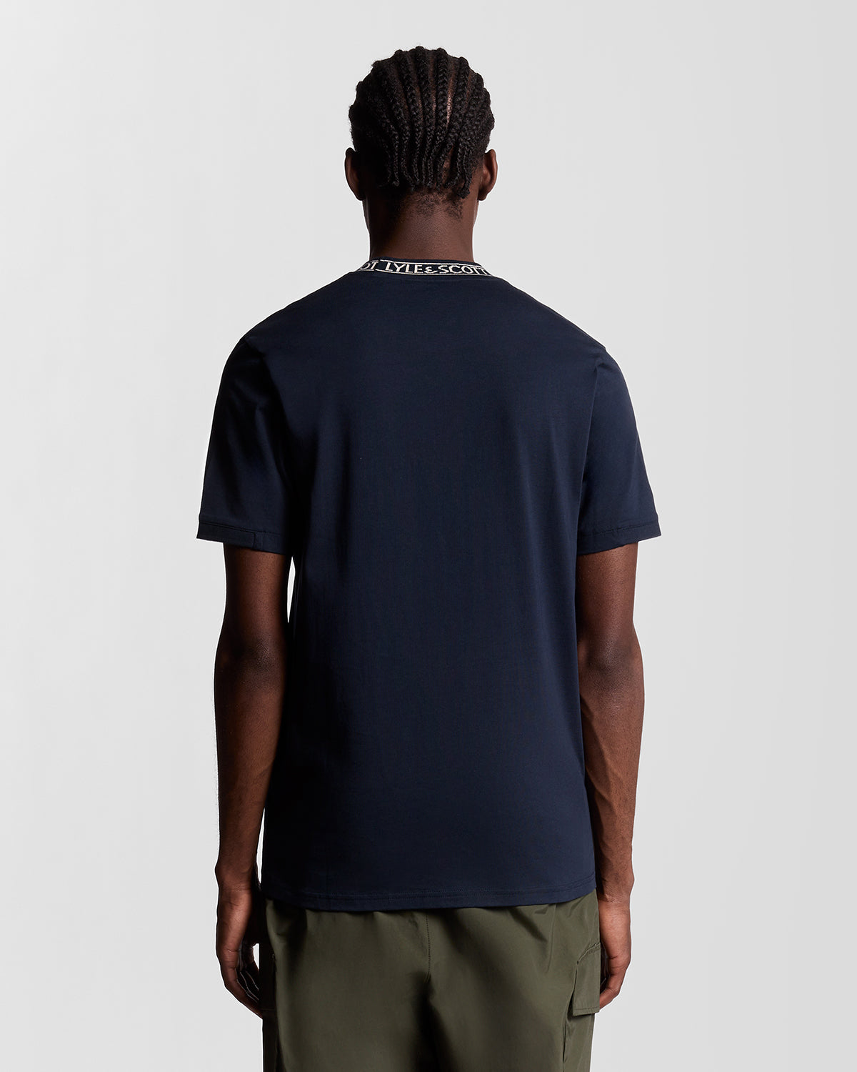 Lyle & Scott - Mens T-Shirt - Logo Ribbed - Dark Navy/ Bone White Y070 - Wildvine Clothing, Spalding, Lincolnshire