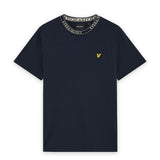 Lyle & Scott - Mens T-Shirt - Logo Ribbed - Dark Navy/ Bone White Y070 - Wildvine Clothing, Spalding, Lincolnshire
