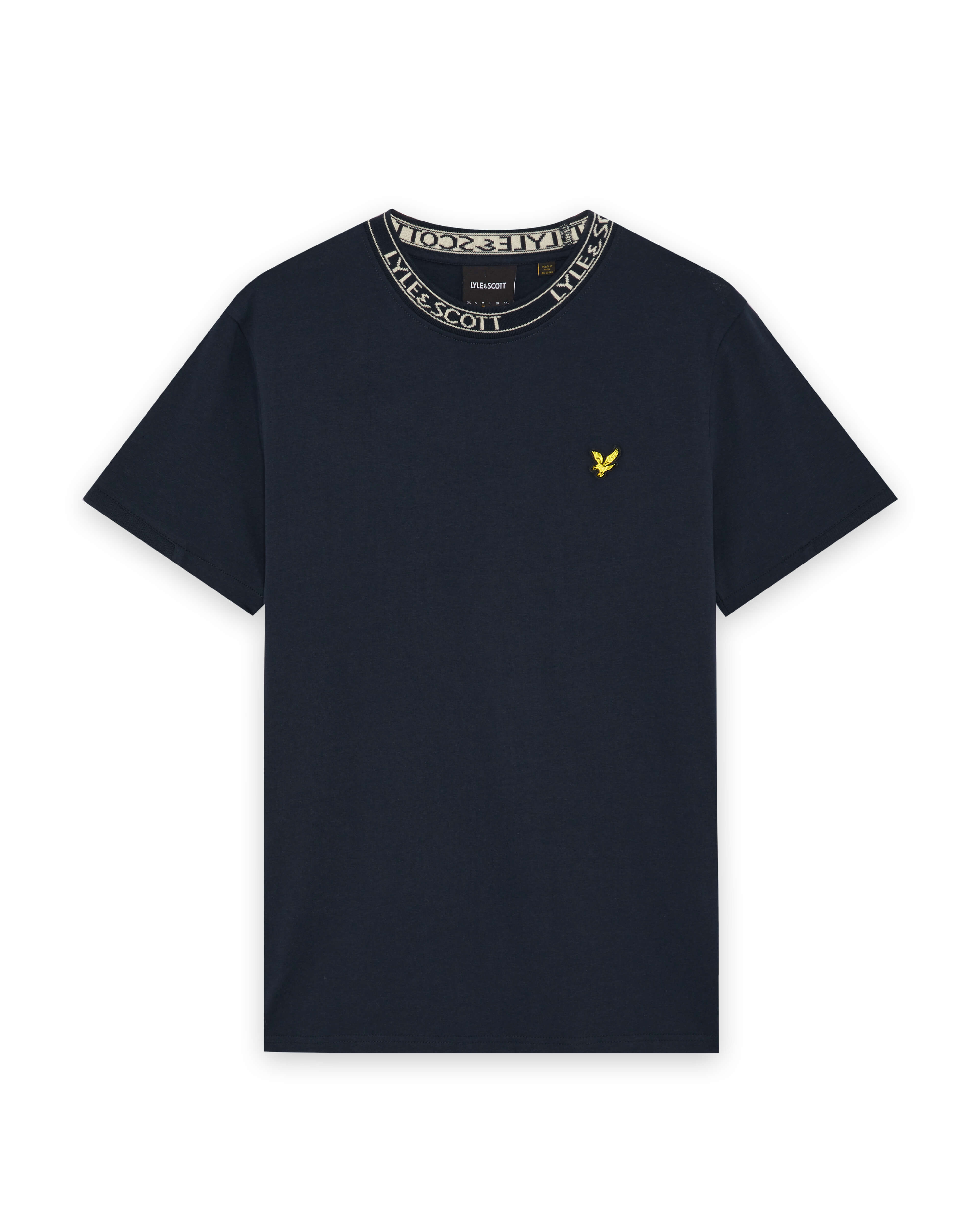 Lyle & Scott - Mens T-Shirt - Logo Ribbed - Dark Navy/ Bone White Y070 - Wildvine Clothing, Spalding, Lincolnshire