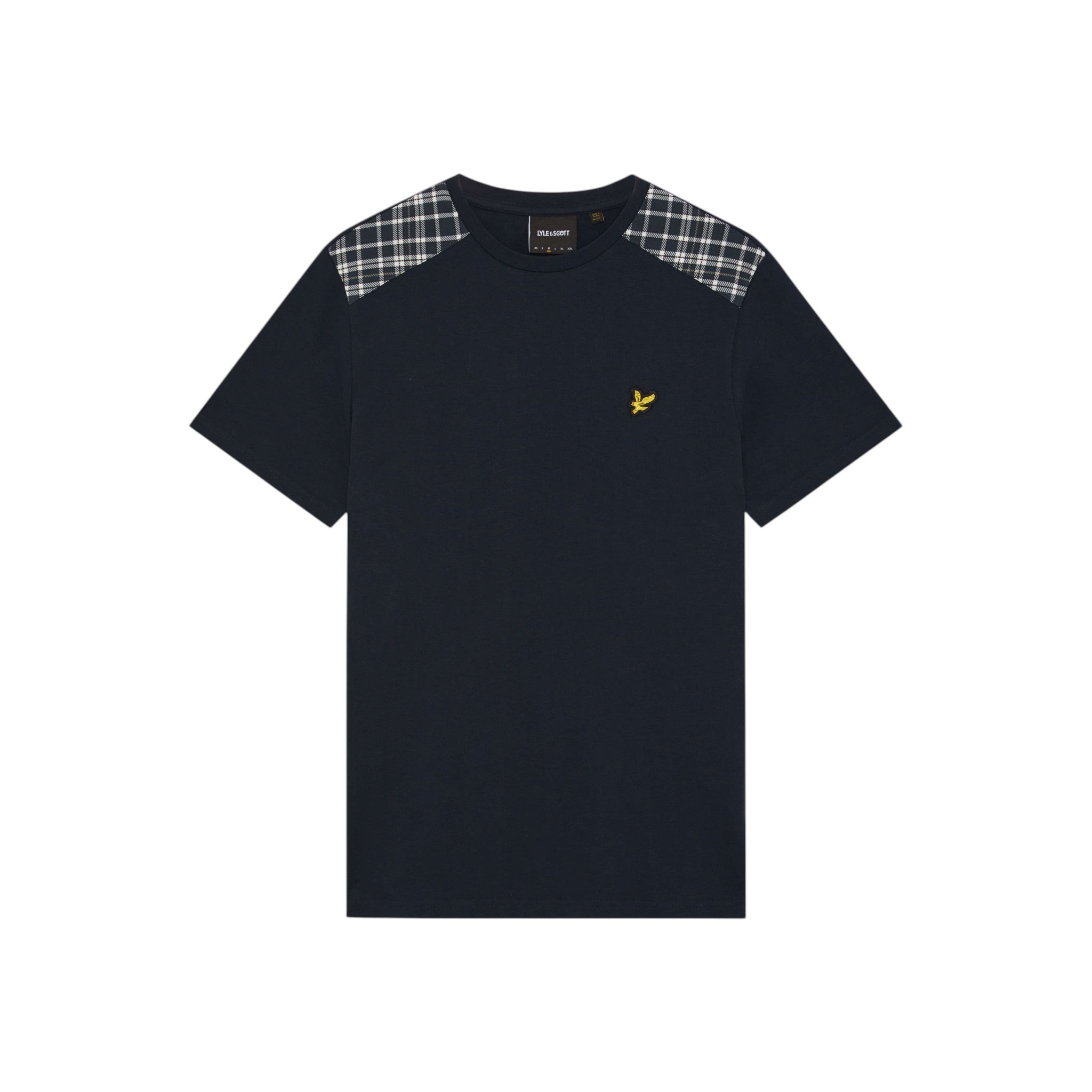 Lyle & Scott - Mens Check Panelled T-Shirt - Dark Navy TS2460V Z271 - Wildvine Clothing, Spalding, Lincolnshire
