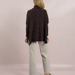 D.E.C.K By Decollage - Roll Neck Knit with Back Button - Choko - Wildvine Clothing, Spalding, Lincolnshire