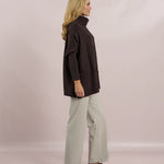 D.E.C.K By Decollage - Roll Neck Knit with Back Button - Choko - Wildvine Clothing, Spalding, Lincolnshire