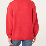 Wild Flower - Ladies - Flocking Daisy Open Knit Cardigan - Berry - Wildvine Clothing, Spalding, Lincolnshire