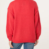 Wild Flower - Ladies - Flocking Daisy Open Knit Cardigan - Berry - Wildvine Clothing, Spalding, Lincolnshire